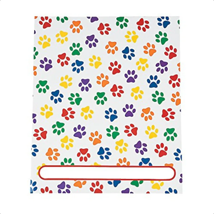 

Paw Print Patterned Pocket Folders Educational and Learning Activities for Multi 12 Pieces