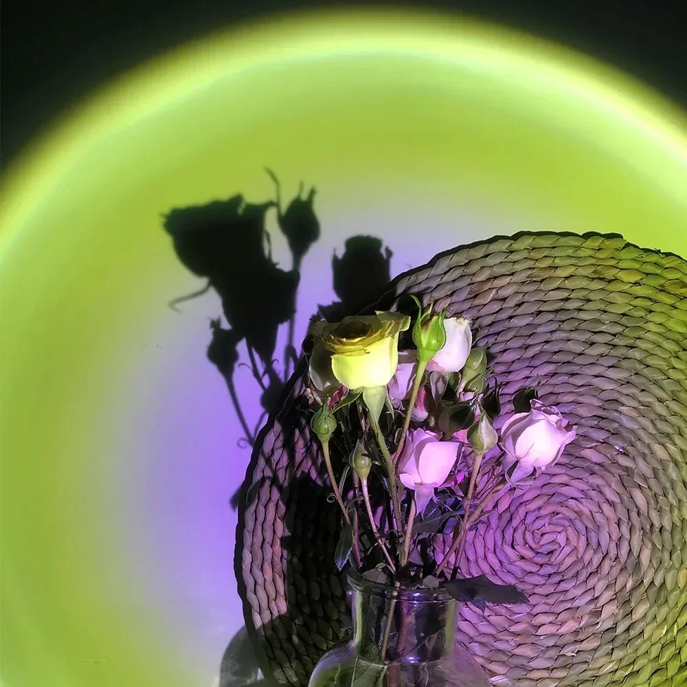 16 Colors Projector Night Light RGB Sunset Atmosphere Lamp With Remote Bedroom Photography Background Decoration Lighting Gift