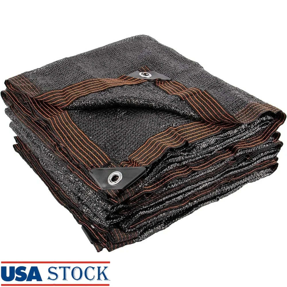 

Durable Black Shade Cloth Sun Protection Woven Netting Grommeted Outdoor Garden Awning Antifreezing Breathable Cover Plants Pets