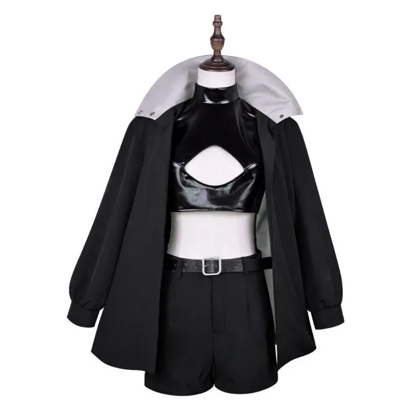 Anime Call of The Night Nanakusa Nazuna Cosplay Costume Black Leather Uniform Cloak Full Set Carnival Party Dress Up Girl Suits