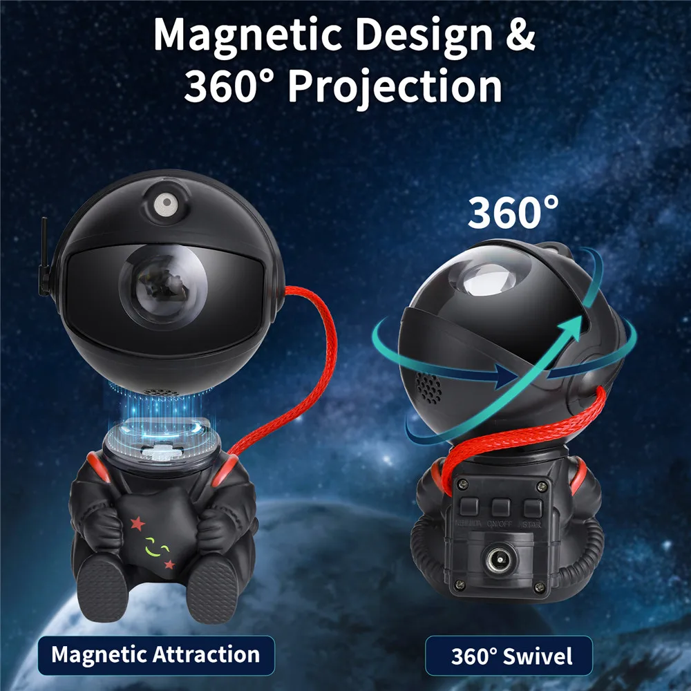 Astronaut Star Projector Galaxy Night Light Space Projector Starry Nebula Ceiling LED Lamp for Bedroom Home Decorative Kids Gift