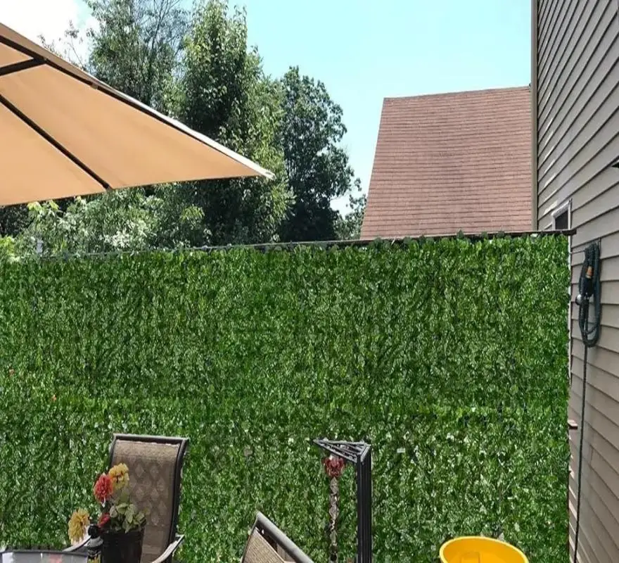 

Home Outdoor Fence Decoration, Garden Leaves Fence Artificial Hedge Leaf Fence 50×100/300cm, Ivy Privacy Screen Balcony Privacy