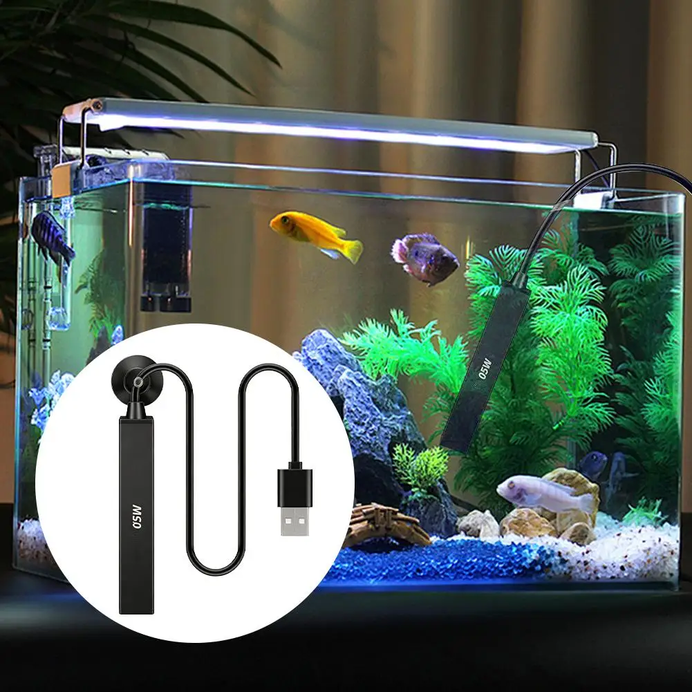 Mini-Aquariumheizgerät, USB-betrieben, Tauchheizstab für Fischbecken, Konstanttemperaturregler für Betta-Kleinaquarien