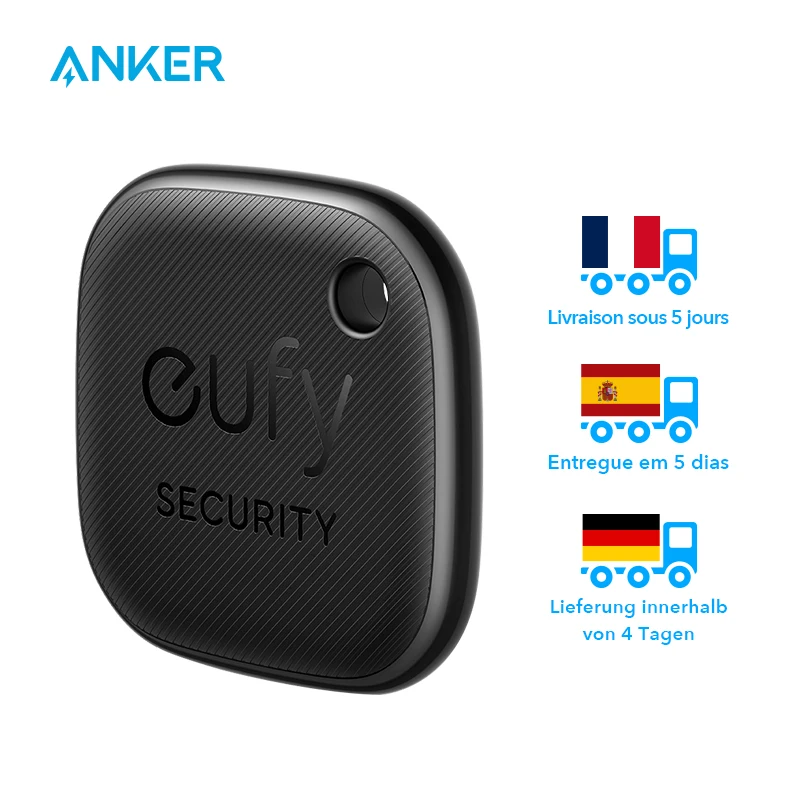 Eufy Security Smart Track Link (Black, 1-pack) keys Finder, Compatible with Apple Find My (iOS), keys Finder, Bluetooth