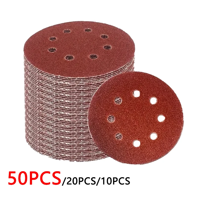 8 Hole 125mm Sandpaper Woodworking Metal Grinding Disc Abrasive Polishing Tool 40/1000/2000 Grit Sanding Discs 