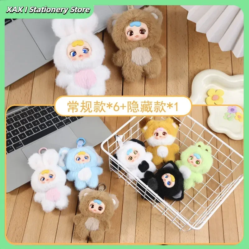 2025 New Cute Milk Candy Keychain Box Blind Mysterious Backpack Pendant Car Key Decoration Doll Small Plush Blind Box Gift Toy