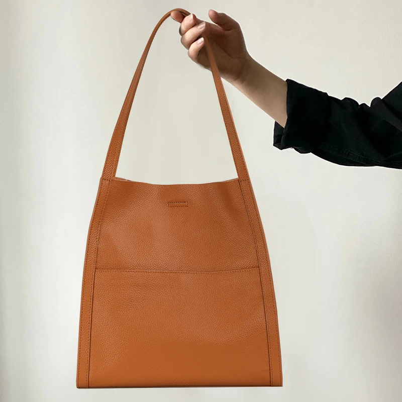 

New women's handbag simple and fashionable tote bag high-end leather underarm shoulder bag