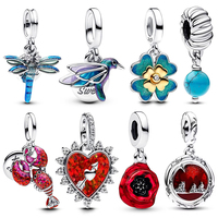 Fit Original Bracelet Bangle Necklace 925 Silver New Animal Pendant Charm Bead Women Luxury DIY Jewelry Party Festival Fine Gift