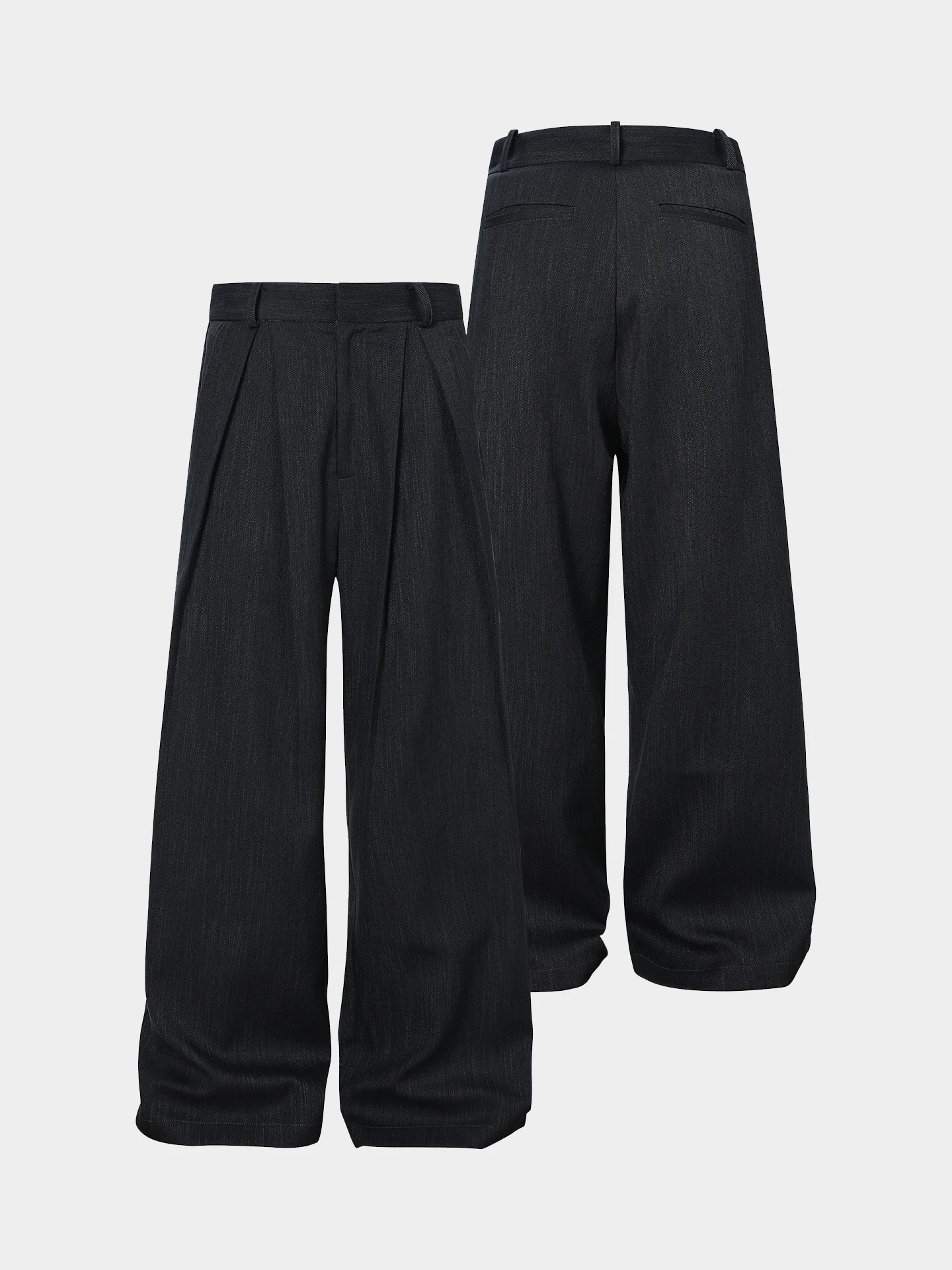 

Повседневные брюки M-Wrinkle West с 3D-эффектом, двойными складками, текстурой в полоску, свободного кроя, широкие брюки в стиле casual.