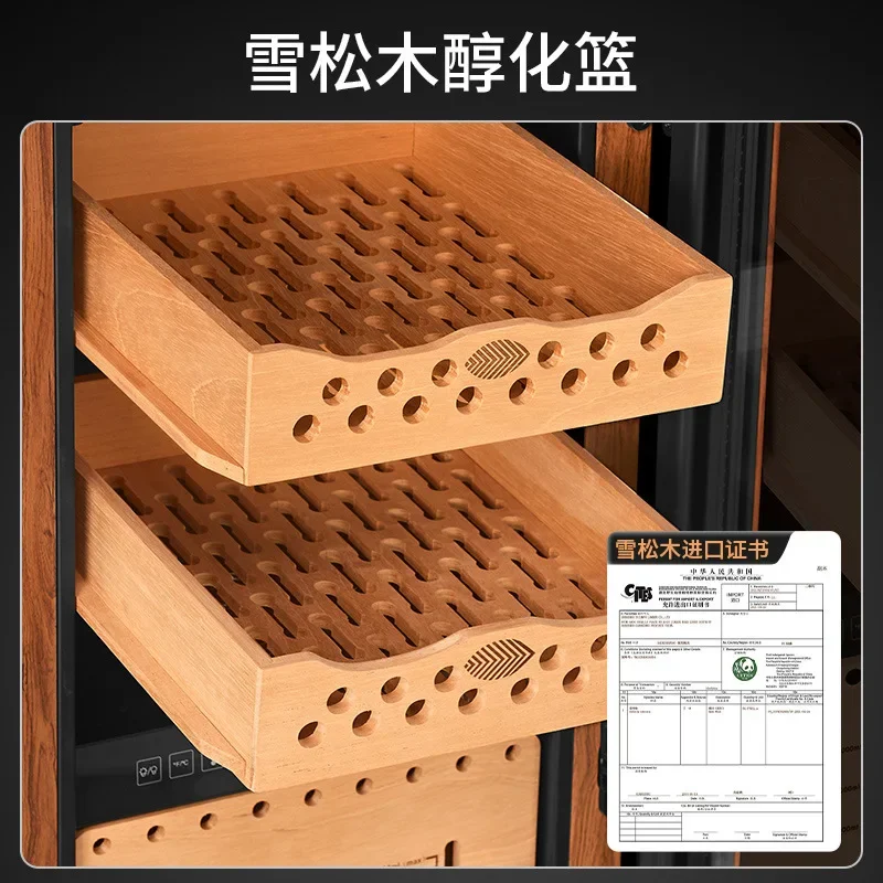 TAO Constant temperature and humidity cigar cabinet cedar wood shelf compressor refrigeration fashion arc home silent