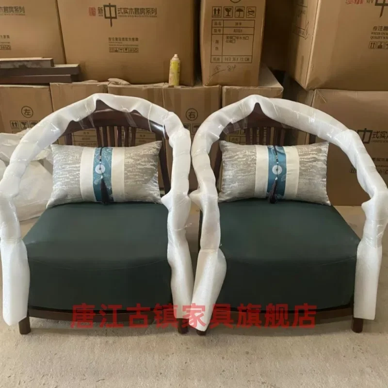 Sofa kursi santai tiga bagian gaya mewah ringan warna hitam emas Cina baru