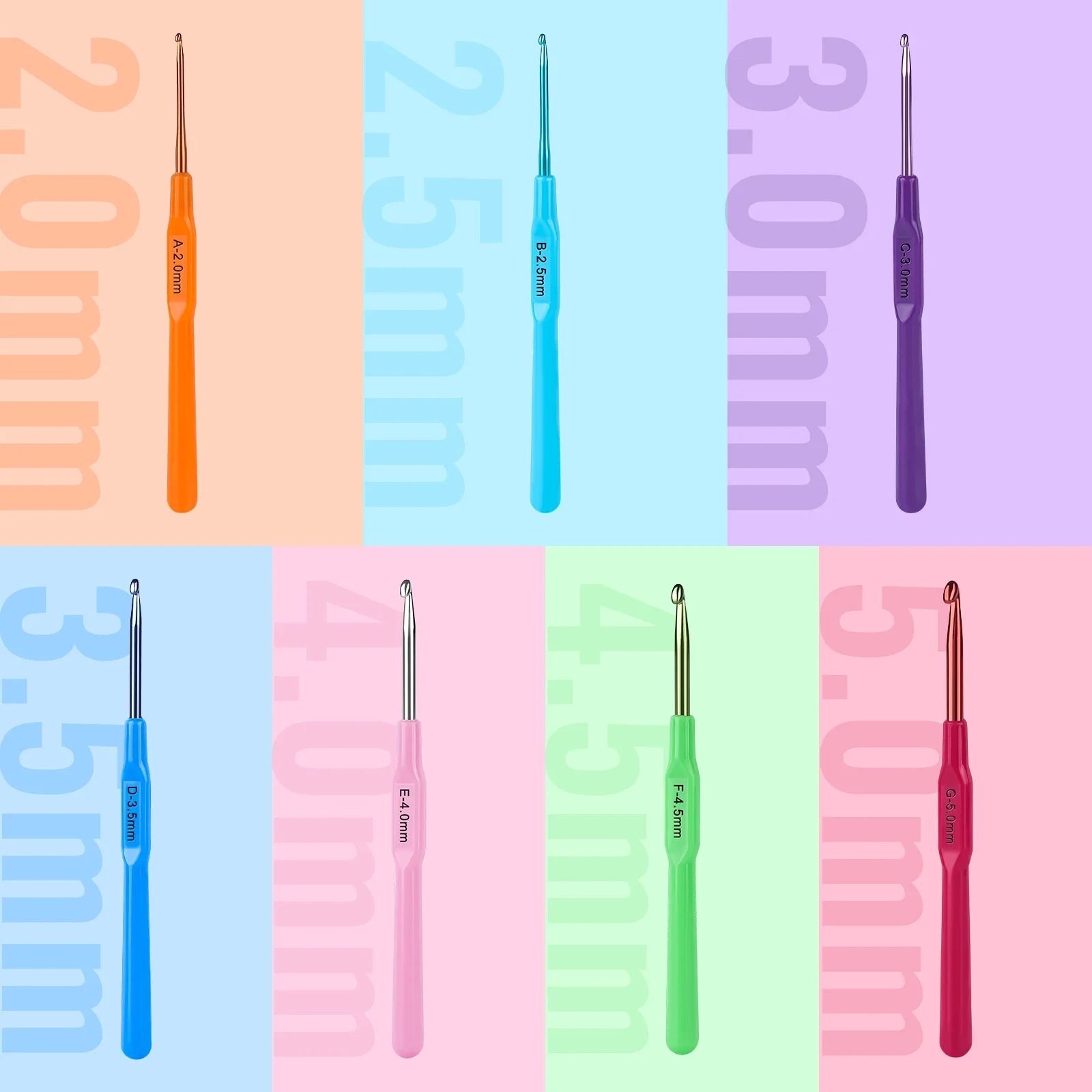 1 قطعة/1 مجموعة الألومنيوم إبر الحياكة 2-5 مللي متر المعادن الكروشيه مجموعة المنزل Craft بها بنفسك الحرفية الغزل غرزة سترة النسيج الخياطة إبرة أدوات