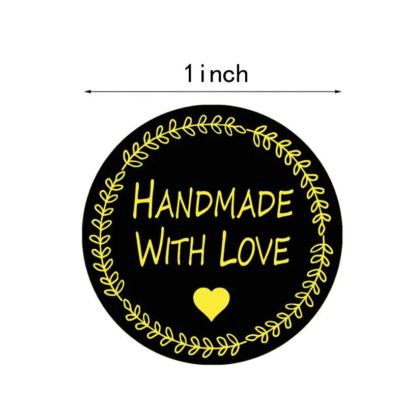 50-500pcs Round Natural handmade Stickers seal Labels cute sticker for Cake Packaging labels sticker stationery