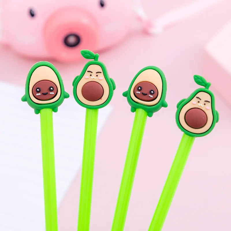 

4Pcs/Set kawaii Avocado Shape Ballpoint Pen washable Gel pens Cute Student Writing pens School Office Supplies Stationery