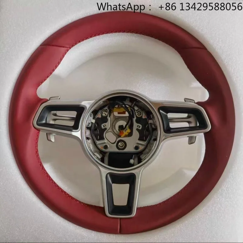 Leather Car Steering Wheel for Porsche Macan Cayenne Panamera Cayman 991 911 991 992 718 918 Steering Wheel Car Accessories