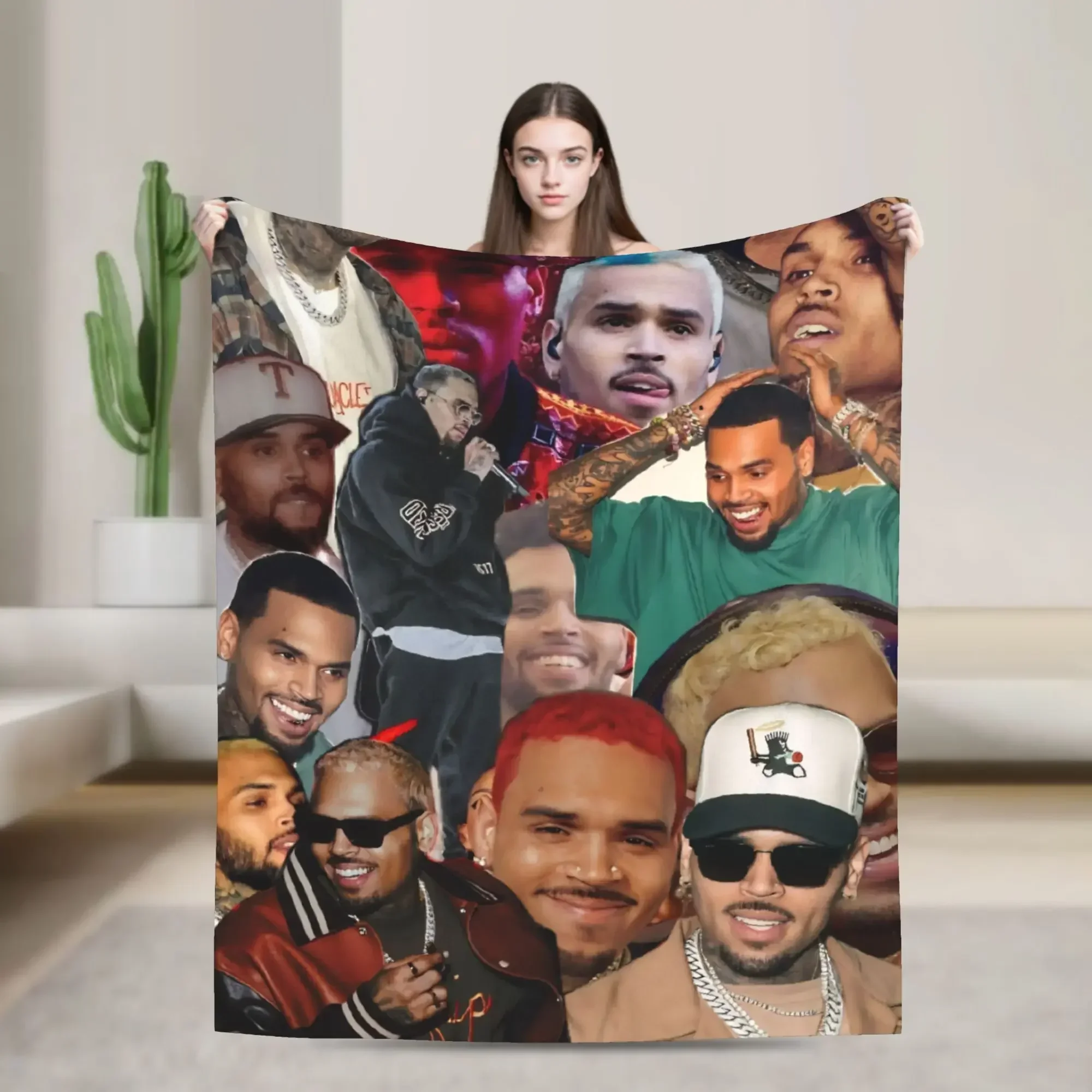 

Теплое декоративное одеяло Chris Brown для дома и улицы, мягкое, качественное, для зимы, домашний текстиль