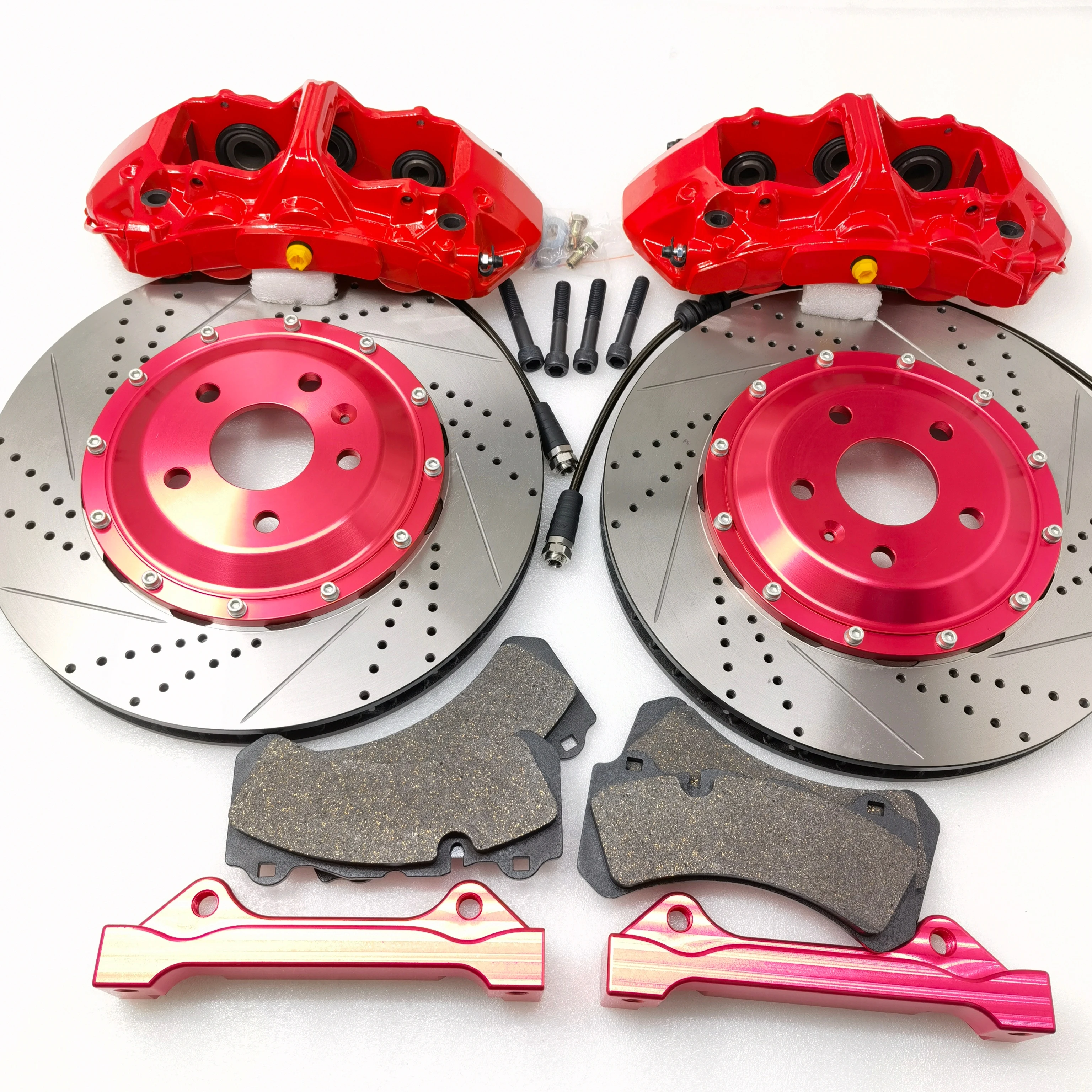 Jekit Red Caliper Kit 362*32mm Drilled Slot Disc Brake For 2015 Audi A3 8v 2L 150cv Rim Wheel 19 VIN WAUZZZ8V0GA073937