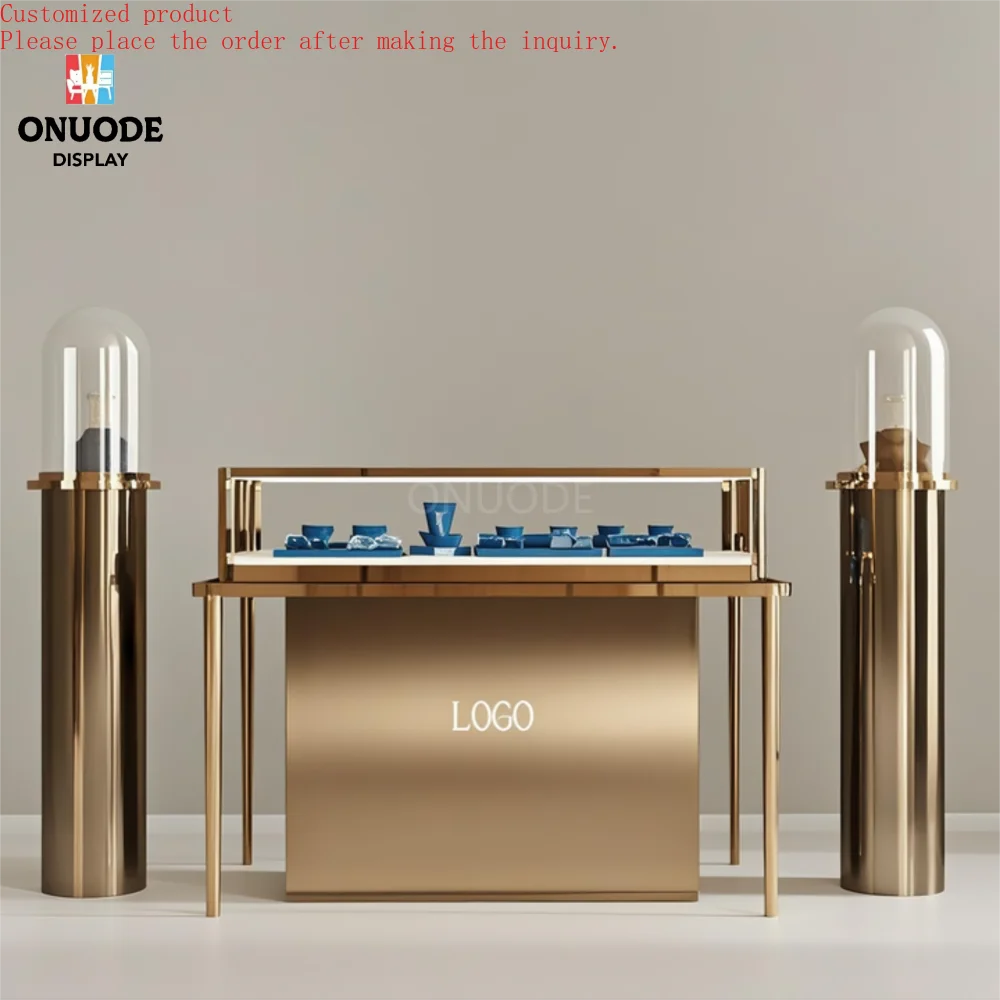 

Custom.Customized Modern Luxury Jewelry Kiosk with Acryl and Tempered Glass Interior Design Furniture for Store Display Showcase