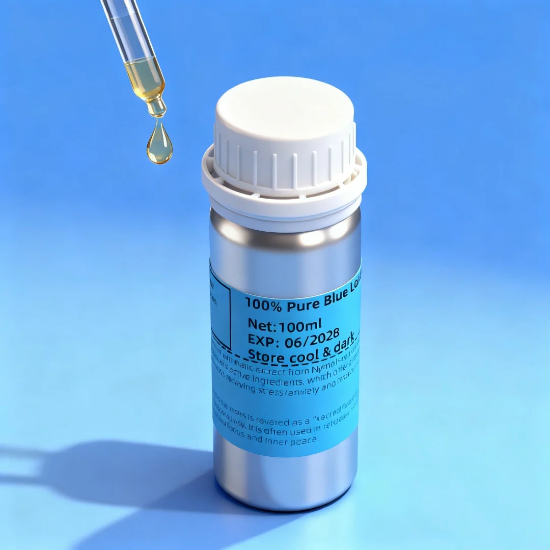 زيت اللوتس الأزرق النقي العضوي الفاخر للنوم العميق وتخفيف التوتر |   العناية بالبشرة الطبيعية للتأمل/العطور/صنع البخور