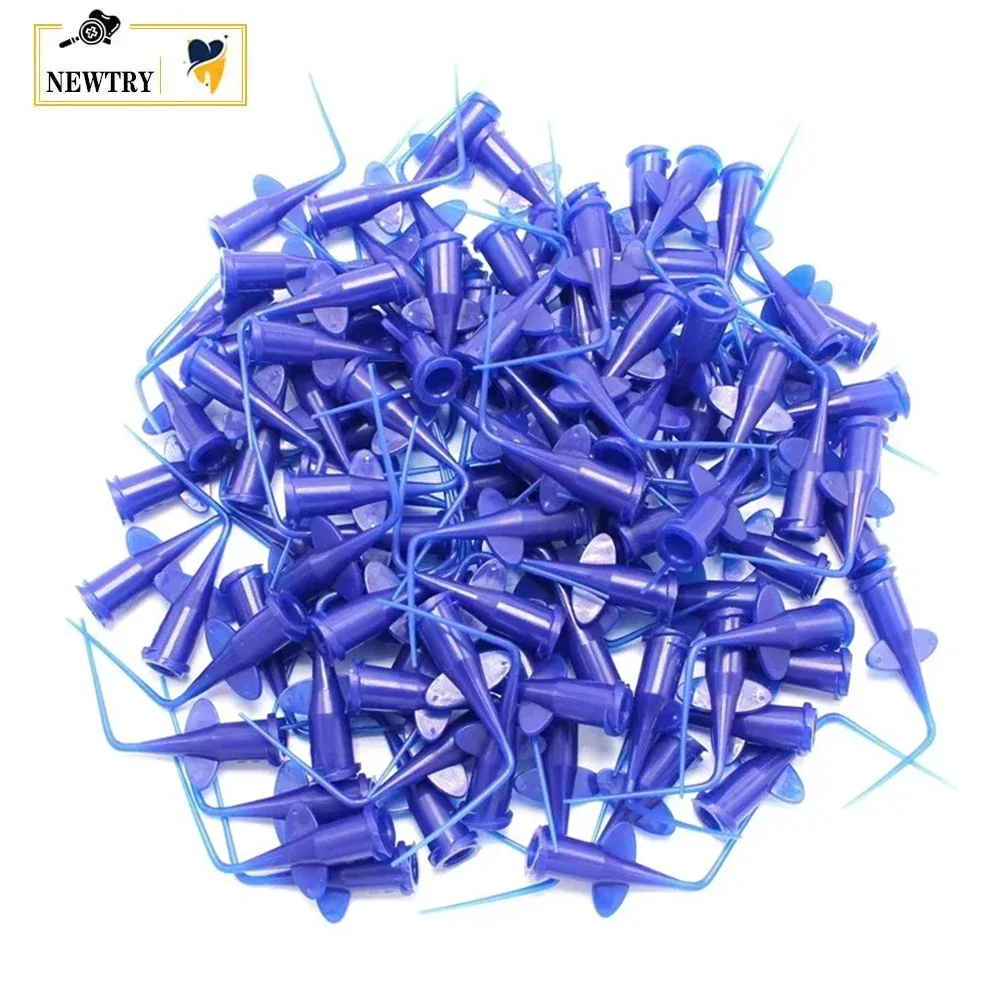 50/100Pcs Disposable Plastic Dental Syringe Butterfly Tips Endo Irrigation Root Canal Flowable Resin Acid Gel Bend Needle Tips