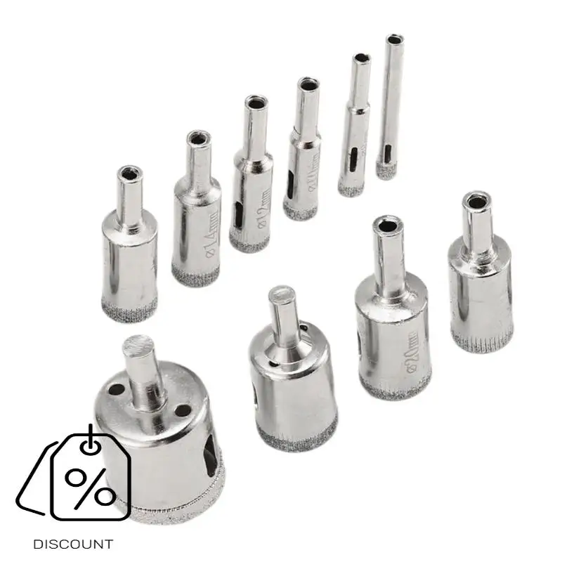 ABJO-Diamond Drill Bits Set, 10 PCS Diamond Hole Saw Set, Glass Drill Bit For  Tile Porcelain Marble Granite Bottles