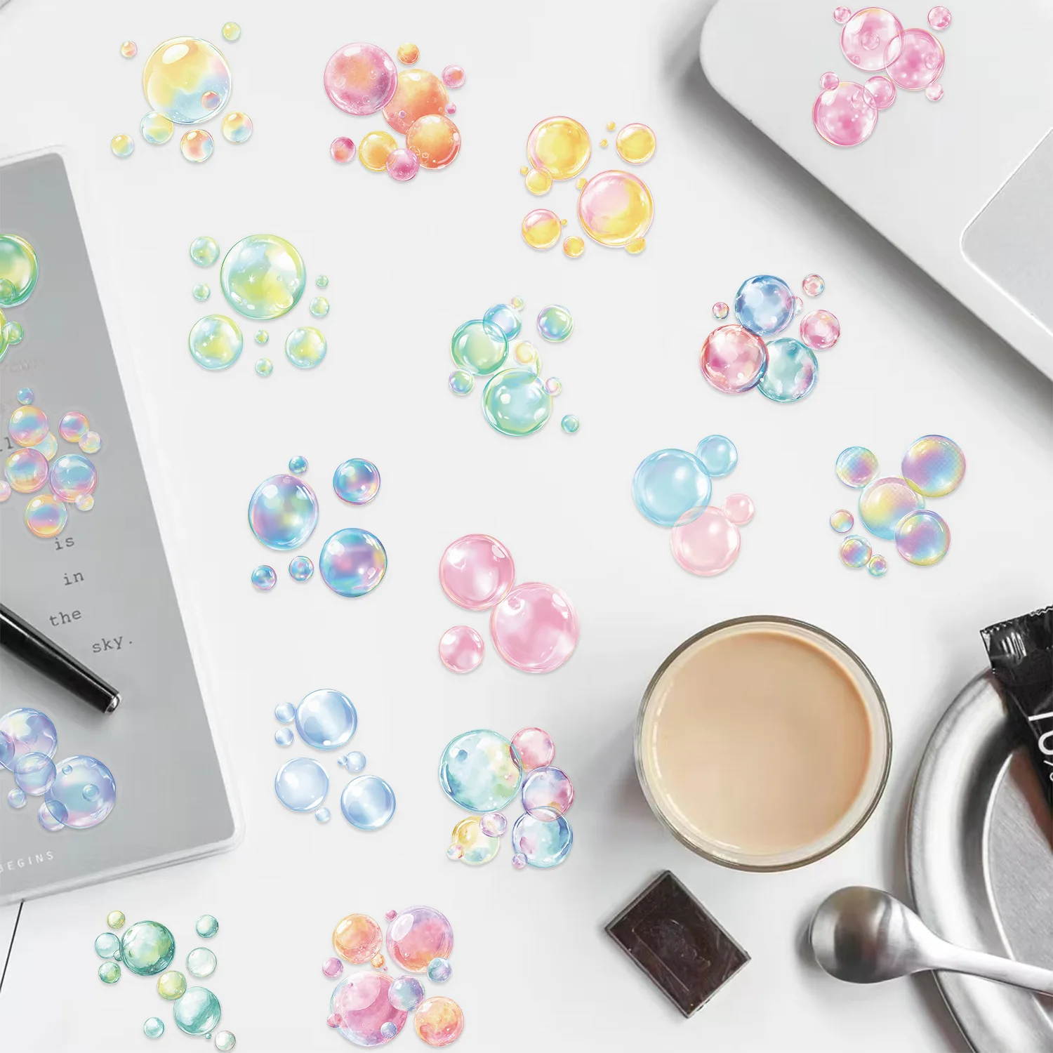 مجموعة متنوعة من 50 قطعة من ملصقات فقاعات الأحلام الكرتونية المقاومة للماء وشفافة كتيب الحيوانات الأليفة ديكور دفتر الجيتار ملصقات القرطاسية