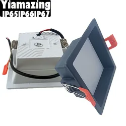 IP65 IP66 IP67 Outdoor Waterproof Deep Anti Glare LED Downlight Square 7w 9W 12W 15W 18W Changeable Spot Light Ceiling Lamp