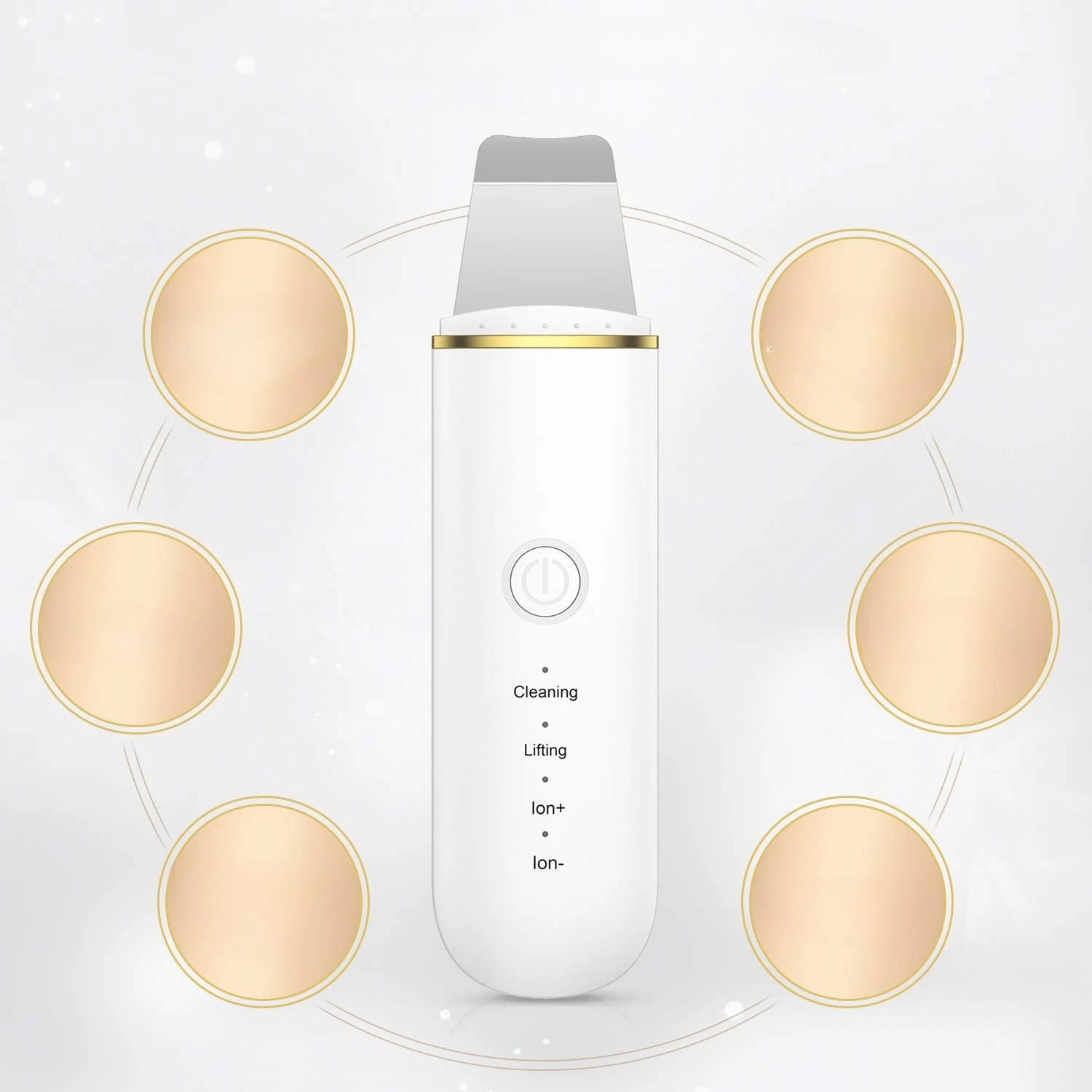Ultrasonic Skin Scrubber Vibration Face Spatula Blackhead Remover Shovel Clean Cavitation Peeling Facial Lifting Skin Care Tools