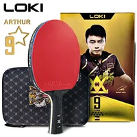 Raqueta de tenis de mesa LOKI ARTHUR de 9 estrellas, raqueta de Ping Pong ligera ofensiva de carbono, bate de paleta con goma adhesiva aprobada por ITTF