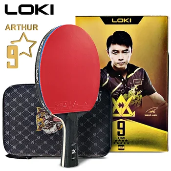 LOKI ARTHUR 9-Sterne-Tischtennisschläger Carbon Offensive Leichter Ping-Pong-Schläger Paddelschläger mit klebrigem Gummi ITTF-zugelassen