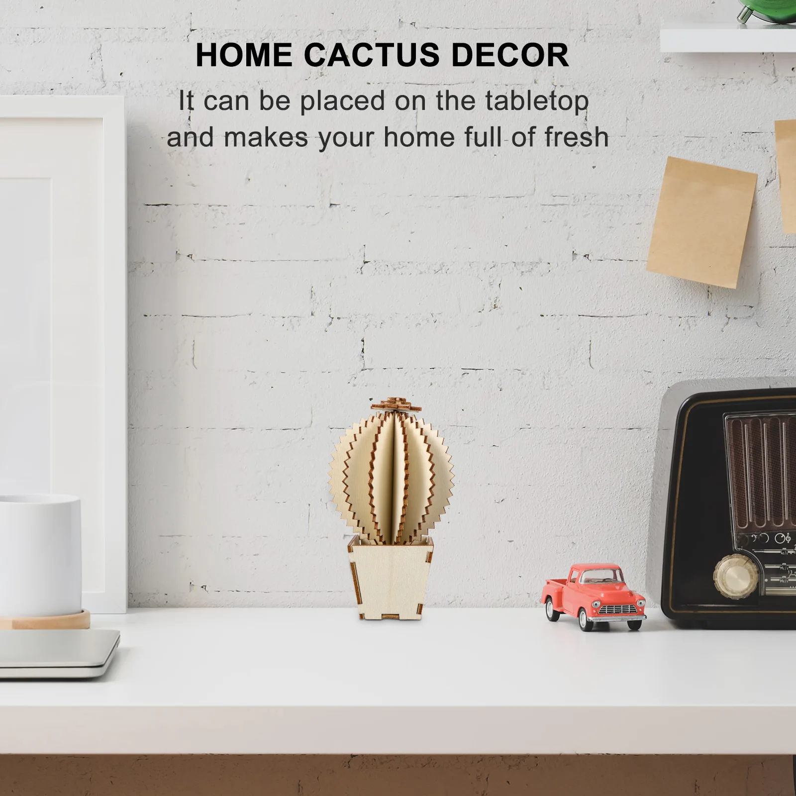 

Wooden Cactus Decoration Stable Base Artificial Cactus Home Decor Tabletop nament High Quality Materials Best Gift Lovers