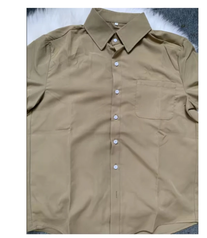 

2026 Fashion Men's Spring and Autumn New Collection Collar Top Solid Color Casual Long Sleeve Versatile Casual Shirt