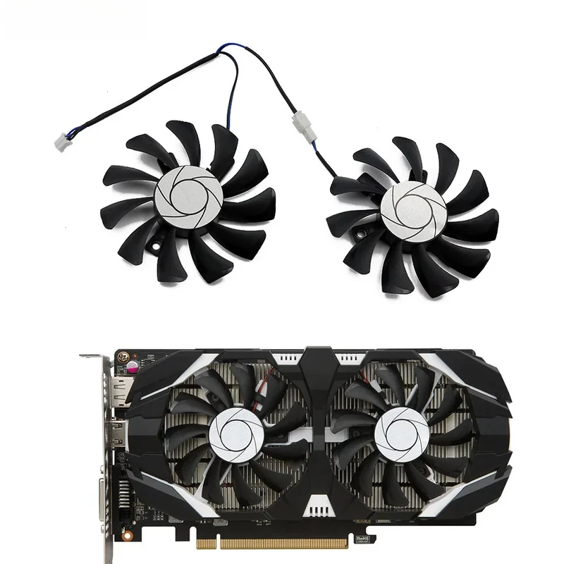 75MM 2Pin GPU Cooling Fan HA8010H12F‑Z For MSI GTX1050 2GT OC GTX1050Ti 4GT Graphics Video Card