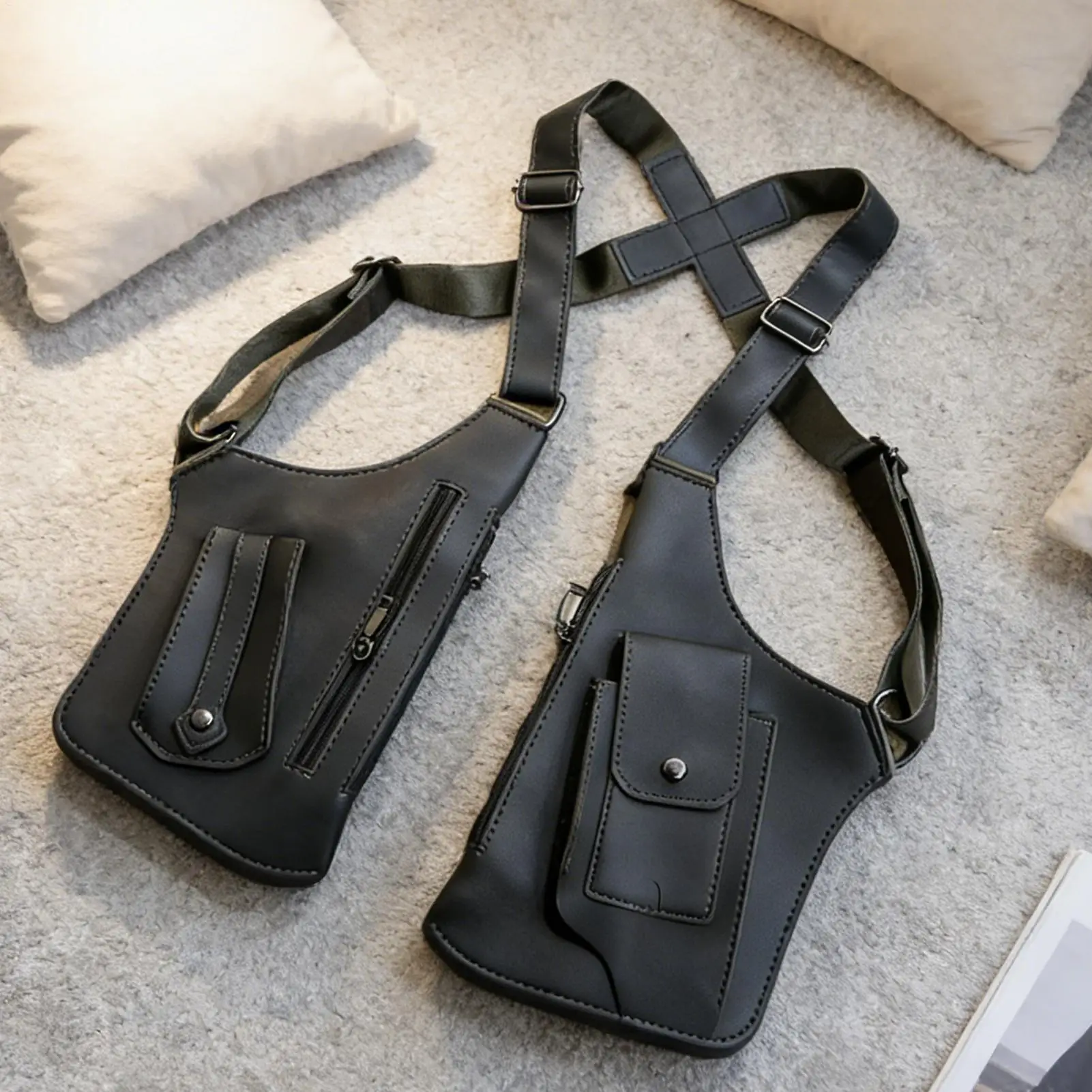 

Сумка-кобура на плечо, водонепроницаемая, с несколькими карманами, противоугонная, с регулируемым ремнем, винтажная сумка на плечо для школы и офиса