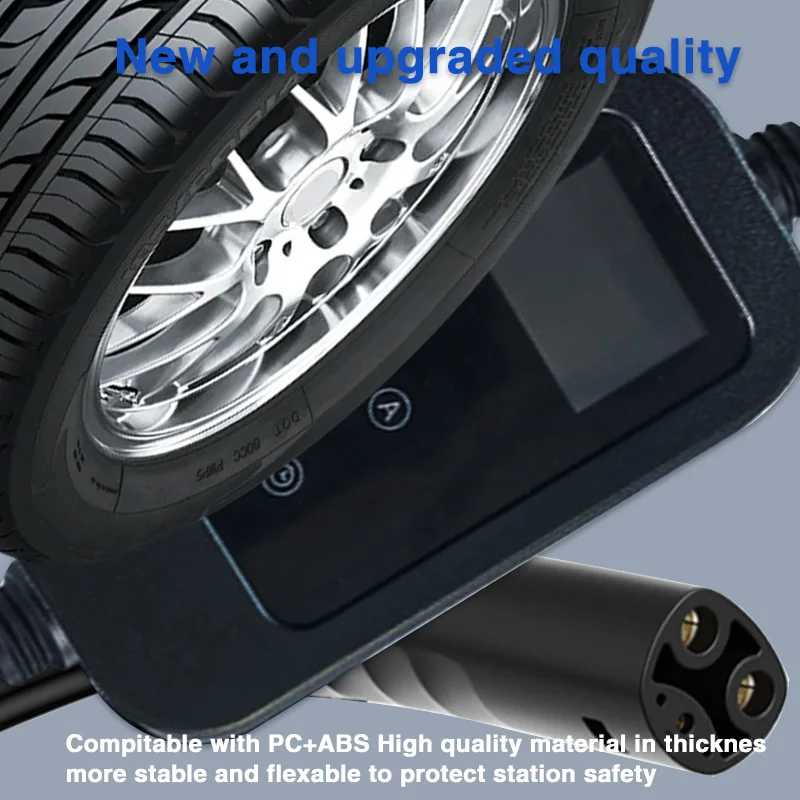 Tesla Portable EV Charger 7KW 32A 1Phase With CEE Plug 5M Cable EVSE Charging Box NACS Wallbox for Electric Vehicle Adjustable