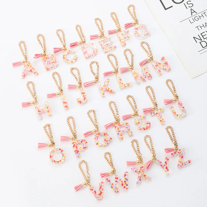 New 26 Letter Resin Stanley Cup Chain Letter Chain Cute Jewelry Pendant Keychain Wholesale