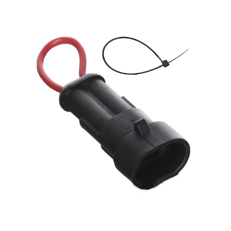 Automotive Wiring Coupler 2 Pin Clip-On Black ABS Metal Body, 2.85 x 0.78 In Single Pack for Headlight Fog Light or Chassis D7YA