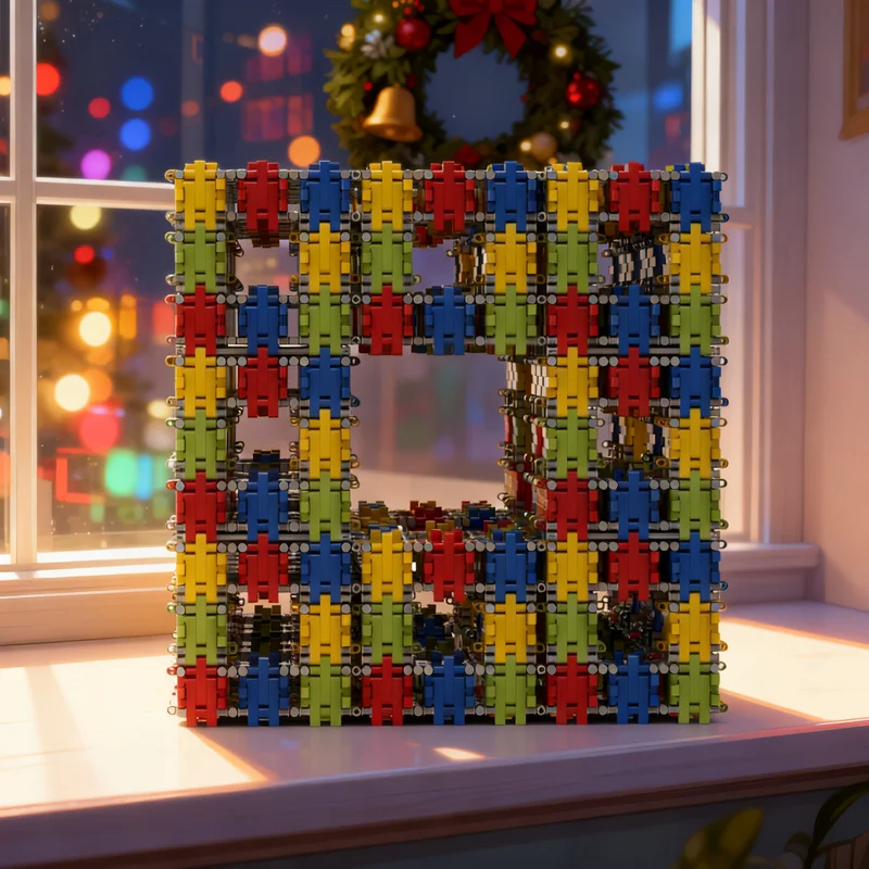 

32768 деталей MOC Menger Sponge Level 2: Техническая модель, конструктор, креативный подарок, декор для демонстрации, сборная модель премиум-класса для взрослых и детей