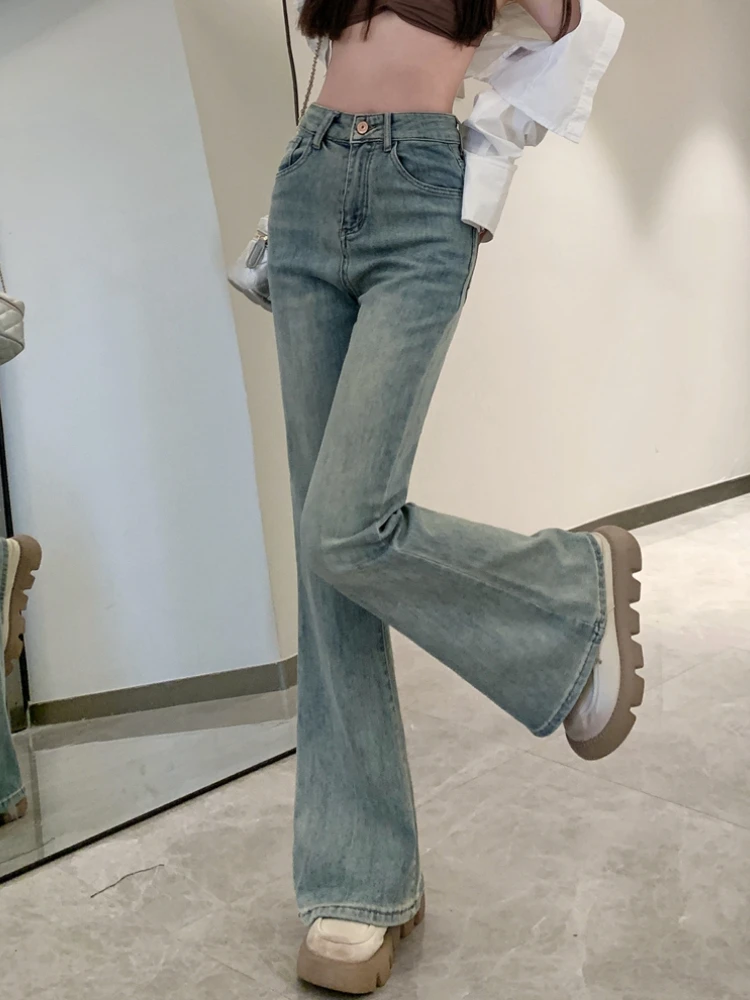 Summer Bule Y2k Elegant Jeans Women High Waist France Designer Flare Pants Female Bodycon Korean Fashion Denim Pants 2023 New