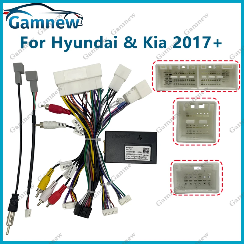 Car 16pin Wiring Harness Adapter Canbus Box Decoder Android Power Cable For Hyundai Santa Fe Sonata Tucson Kia Cerato 2017+