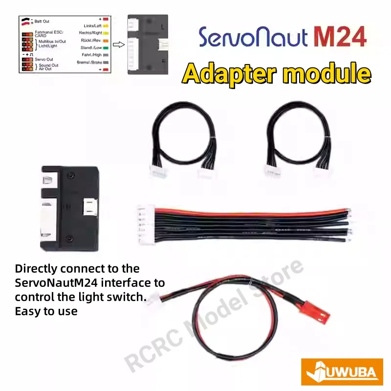 RC Model Tractor Truck Adapter Module Lighting Control Cables Suitable For ServoNaut M24 Radio Control Model Tractor DIY Parts