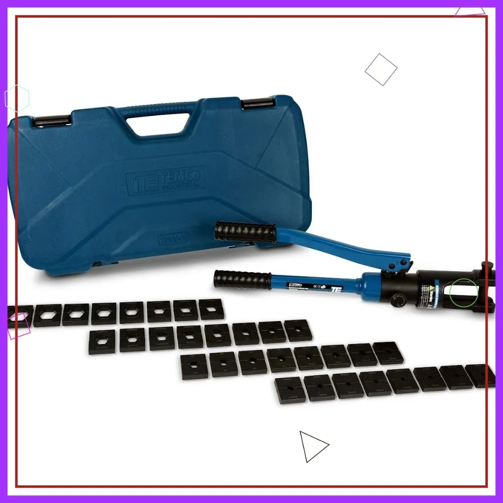 

Hydraulic Cable Lug Crimper 11 US TON 10 AWG to 600 MCM with 32 Dies Kit