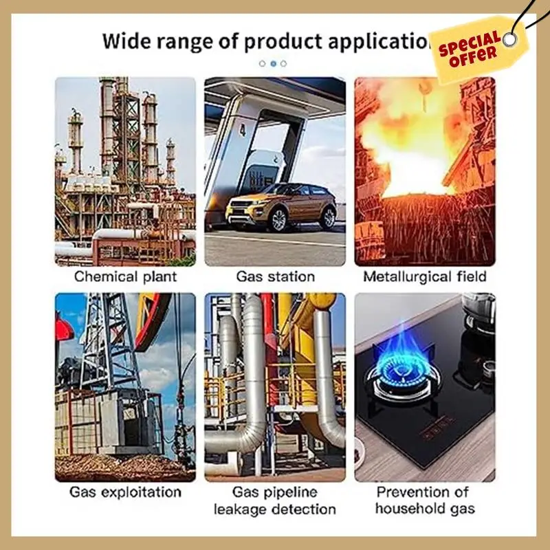 Stable Performance-1 PCS Portable Natural Gas Detector Alarm Sound Methane Hexane With LCD Screen 2 AAA Batteries For Home A