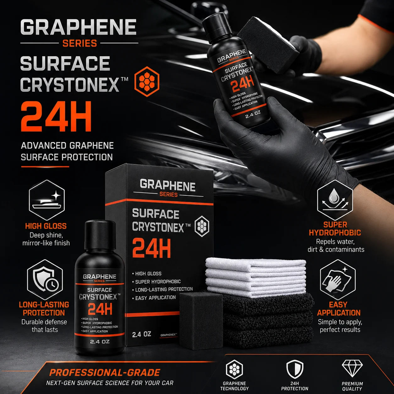 Graphene Nano Ceramic Coating Spray Car Hydrophobic Auto Body Shine Armor Wax Crystal Plating Quick Nano-Coating Paint Cleaner