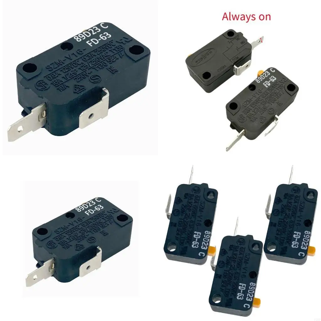 J1HF 16A 125/250V 2 Pin Normally Open Microswitch Replacement Door Switches For Industrial Automation Devices