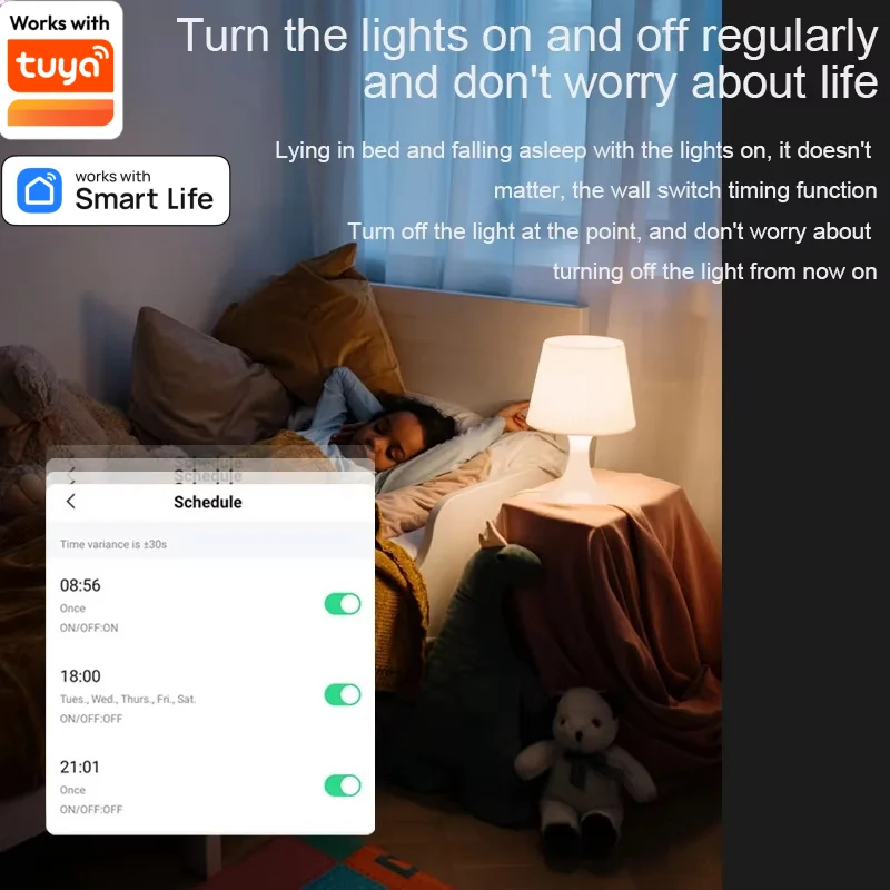 WiFI Smart Dimmer Switch US Thyristor Slider Light Dimmer Switch Supports Tuya  Alexa Voice Remote Control Intelligent Timing