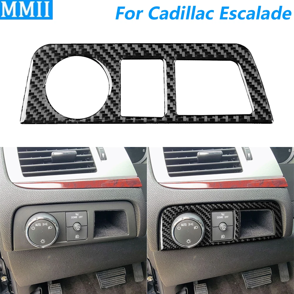 

Для Cadillac Escalade 2007-2014 углеродное волокно, переключатель фар, панель управления, декоративная крышка, автомобильные аксессуары, внутренняя наклейка