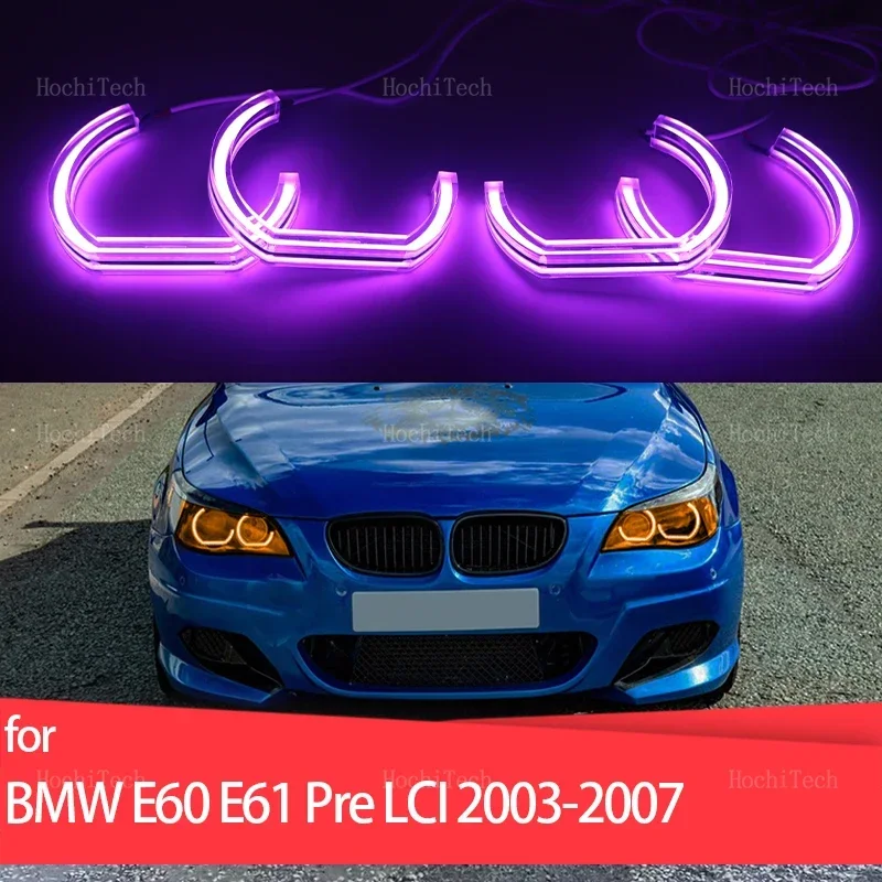 

4x DTM App control LED Angel Eyes Bulb Ring RGB Lamp for BMW E60 E61 520i 525i 530i 540i 545i 550i M5 Pre LCI 2003-2007