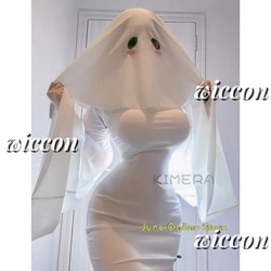 Sexy bonito feminino fantasma cosplay traje halloween assustar rosto capa grito traje adulto fantasia vestido de halloween cosplay traje