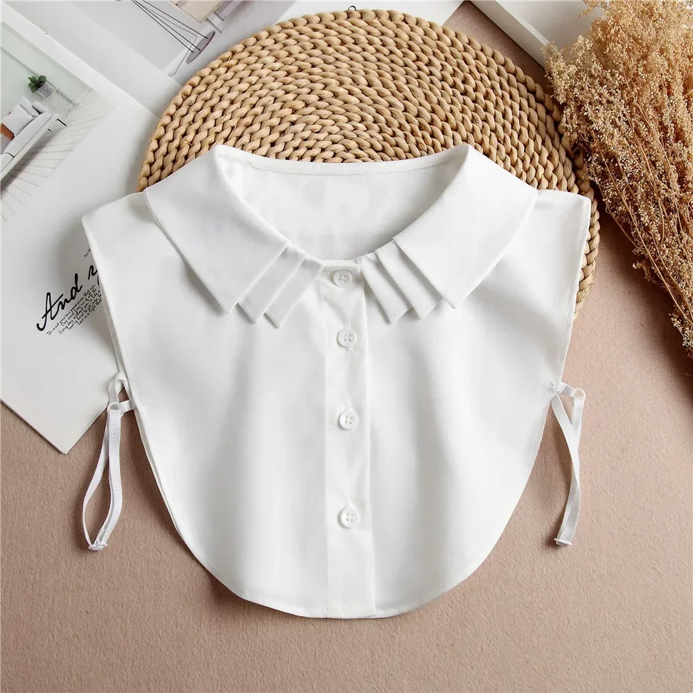 Faux Cols Amovibles Femme - 2 Pièces Blanc Et Noir - Col Chemise Détachable Pour Pulls Et Robes